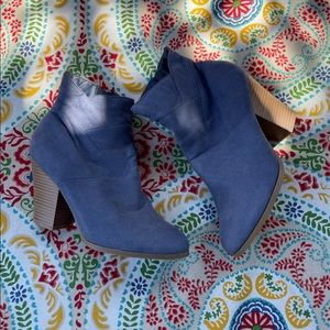 Blue healed boots